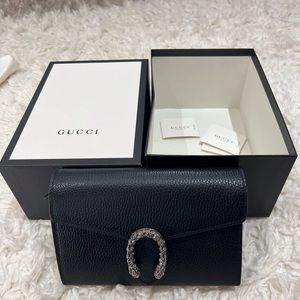 Gucci Dionysus Wallet on Chain in Black